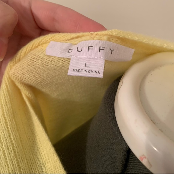 NWOT Duffy cashmere pale yellow sweater size large - Picture 5 of 8